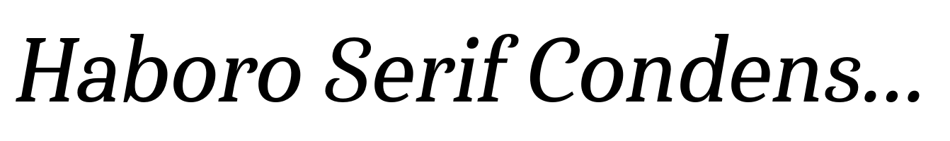Haboro Serif Condensed Demi Italic